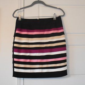Black Purple Striped Skirt Size 4